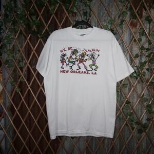 Large-Vintage Y2K we be jammin New Orleans rasta 00s t-shirt